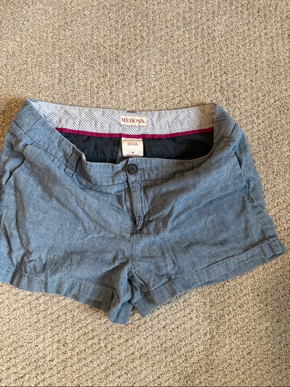 Merona Blue Chambray Women's Casual Shorts